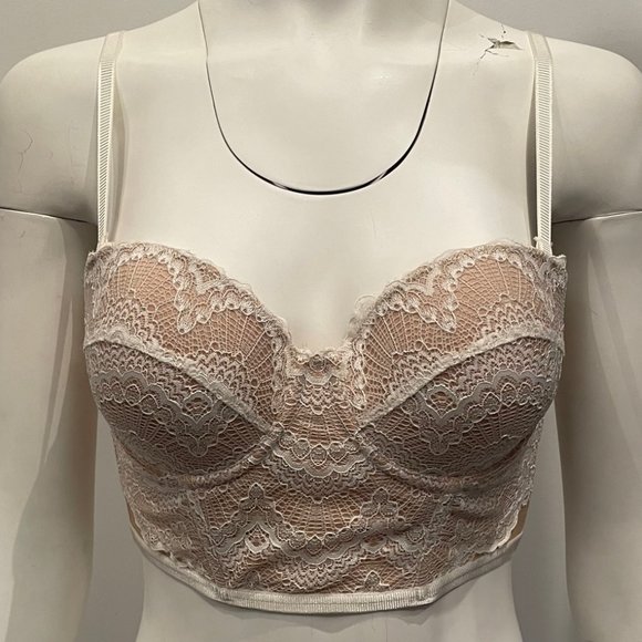 BNWT Blush Loveswept Fresh White Longline Bra Nude Padded Medium